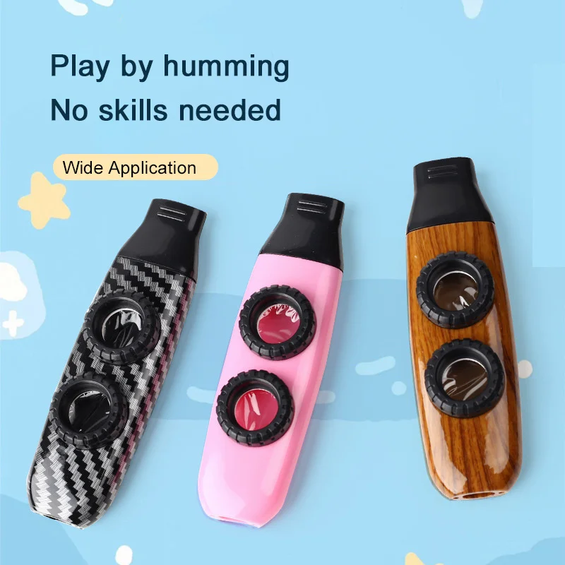 이중 구멍 Kazoo 악기, 기타 우쿨렐레 반주를위한 경량 내구성 그레인 디자인 연습 Kazoo