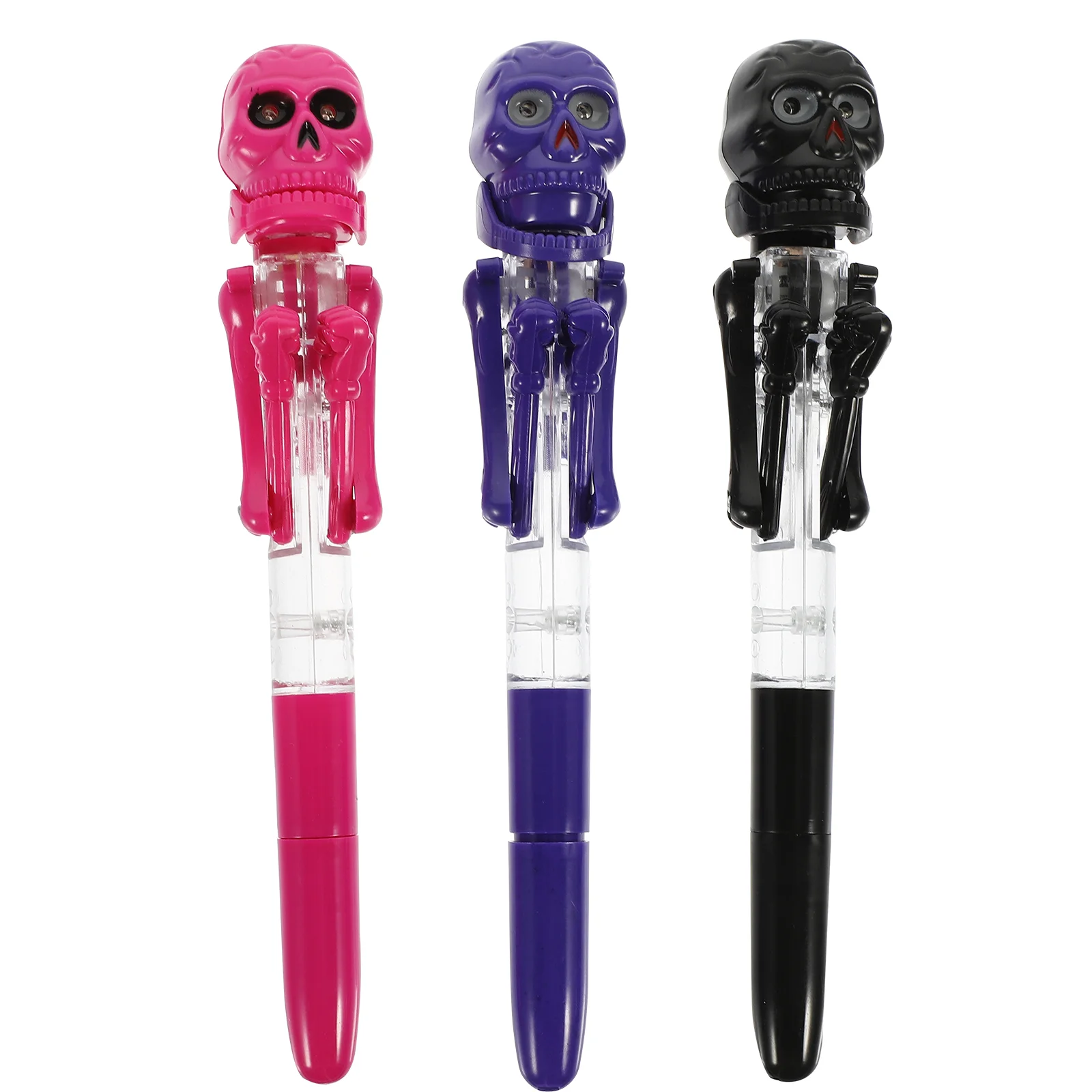 3/4PCS Creative Halloween Ballpoint Pen with Light Pumpkin Skull Ballpoint Pen with with Lamp Lovely Pumpkin Skull Boxing Pen lovely pet air humidifier 220ml planet cat ultrasonic cool mist aroma air oil diffuser romantic color led lamp usb humidificador