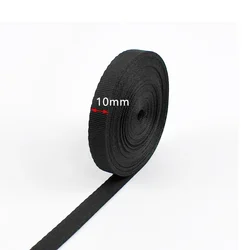 Durable Black Nylon Webbing Tape - 5M Roll, 0.7mm Thickness for DIY Sewing & Craft Projects (Black - 10mm)