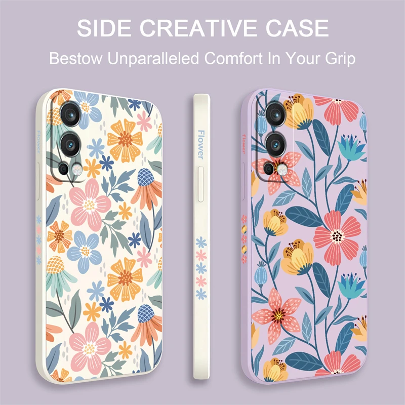 Vibrant Floral Art Shockproof Silicone Phone Case – Anti-Drop Soft Cover