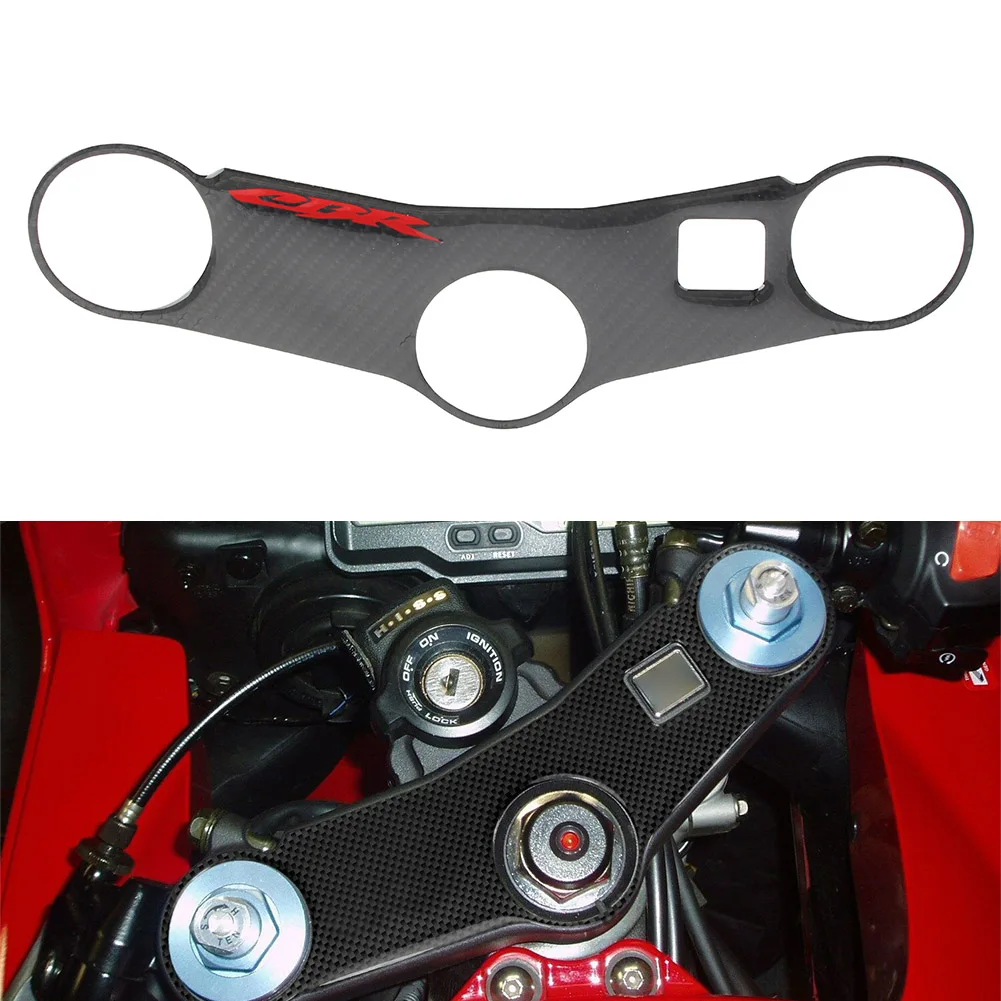 

CBR600RR 03-04 Motorcycle Handle Yoke Cover Gel Protector Pad Carbon Fiber Look 3D Sticker For Honda CBR 600 RR 2003-2004