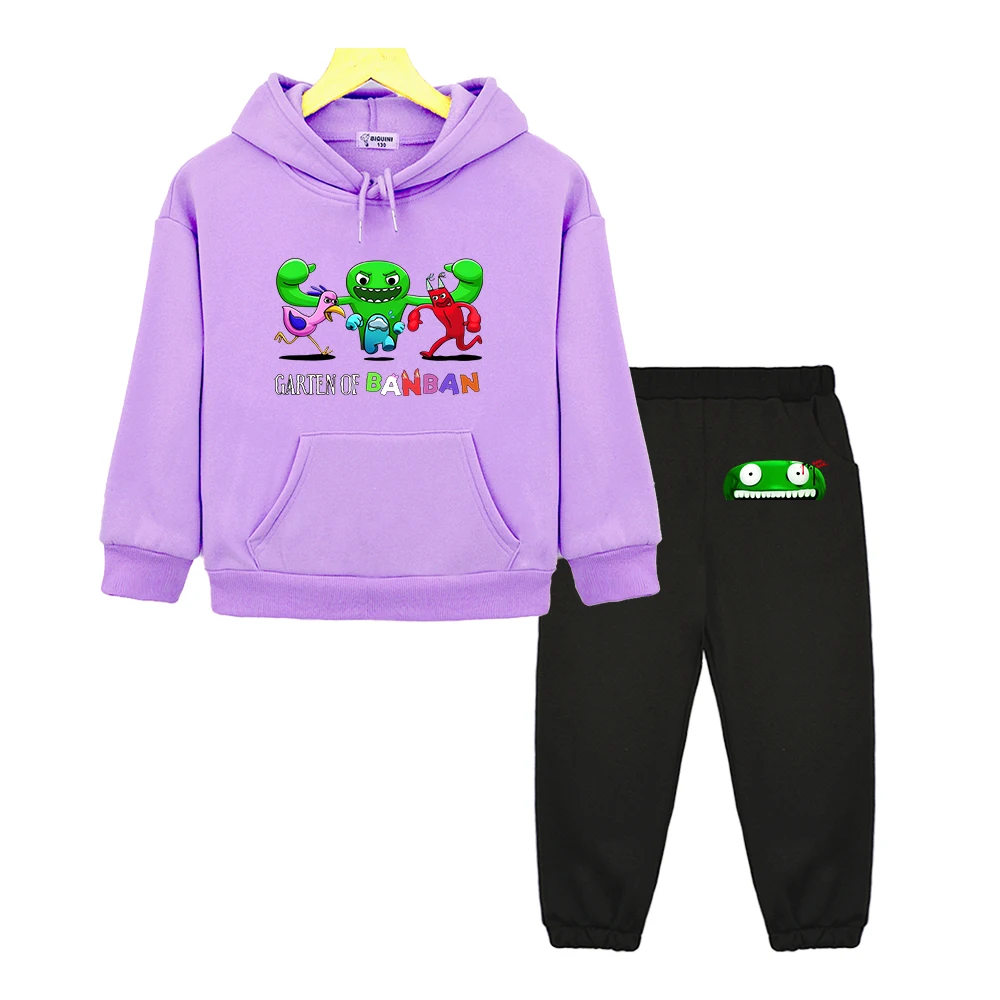 

Game Garten of Banban Monster Print Hoodies Sets Casual Long Sleeve Baby Children Sweatshirts Soft Kawaii Cartoon Boys/Girls Top