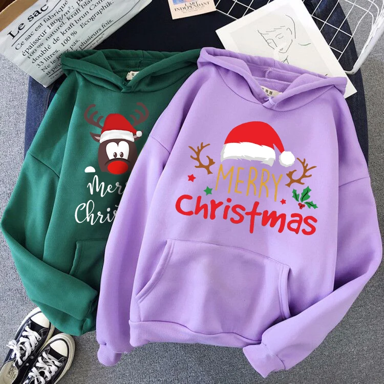 

Men/women Merry Christmas Hoodie Unisex Cute New Year Tops Leopard Plaid Tree Sweatshirt Harajuku Cartoon Lovely Deer Streetwear