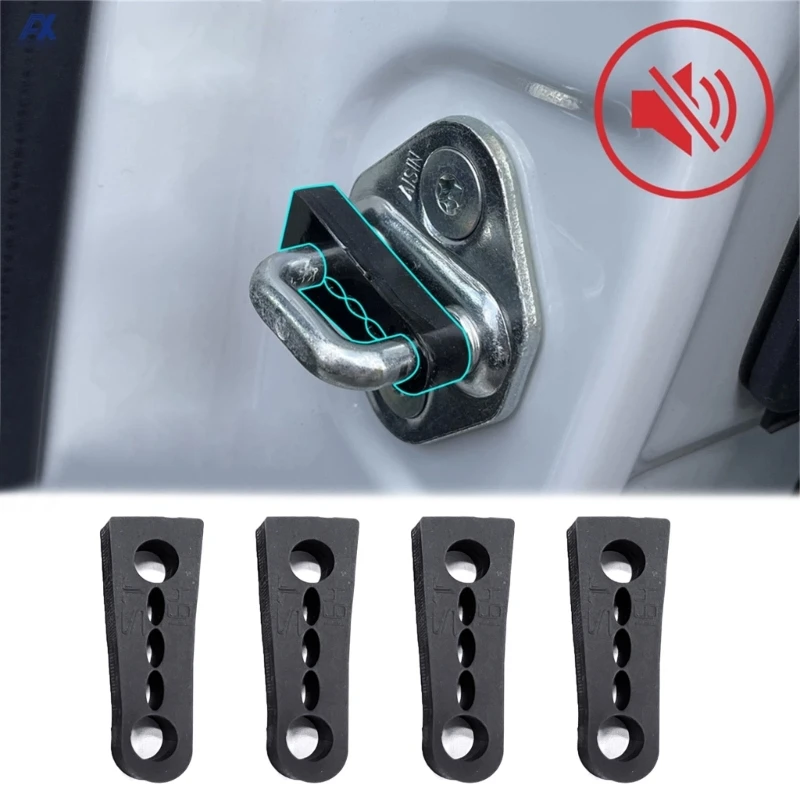 Upgrades Car Door Lock Dampers Rubber Door Lock Silencers set Simple Installation Soundproofing Cushions for Vehicles Car Door Lock Damper
