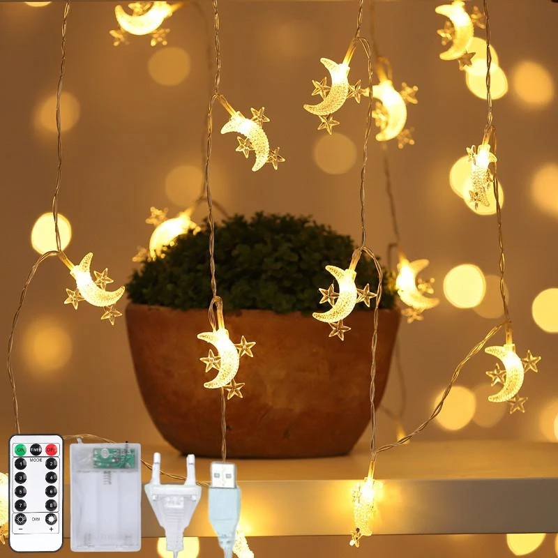СВЕТОДИОДНАЯ Гирлянда в виде звезды и Луны | Освещение