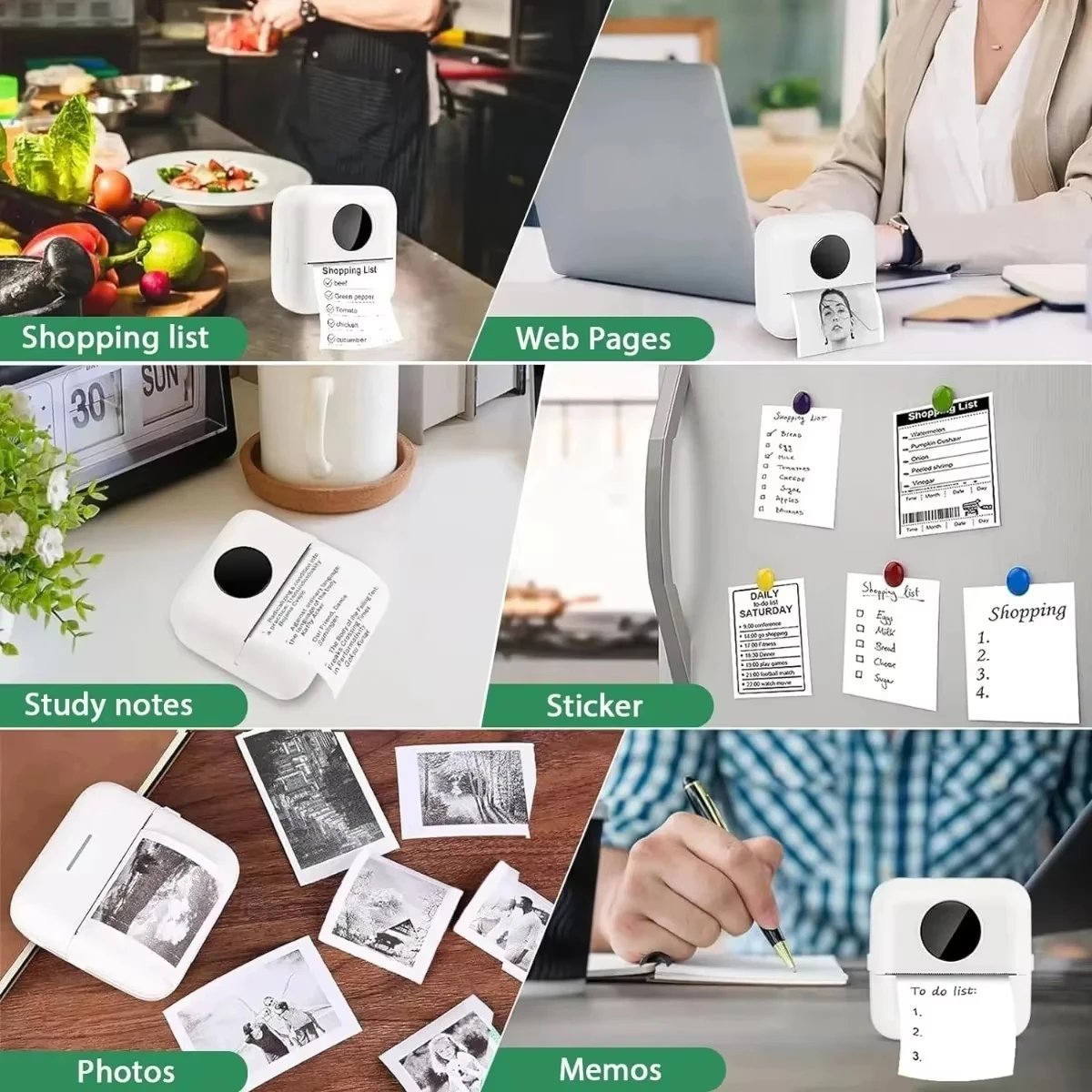 20PCS Thermal Sticker Paper Self-adhesive Printer Paper Mini Printer Photo Labels for Photos Notes 5.7 x 2.5cm