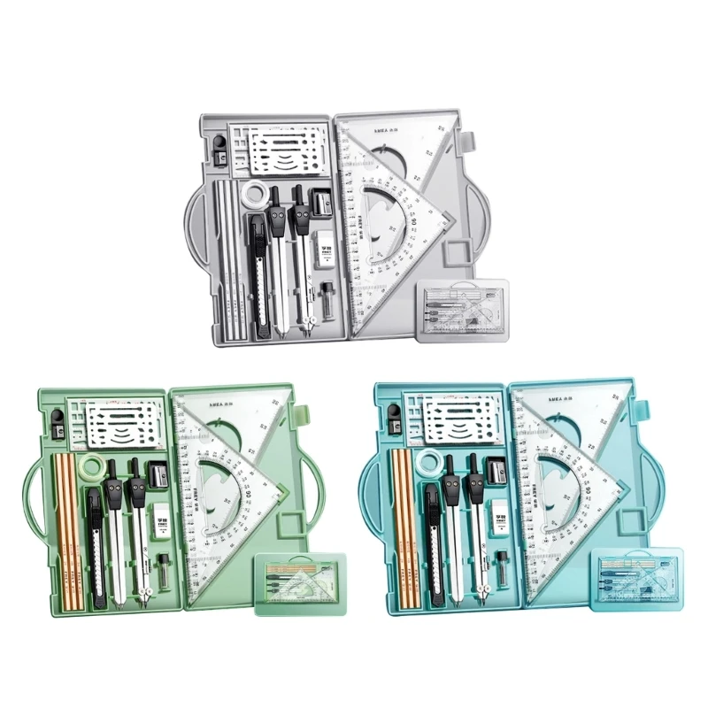 

K1AA Architect Set,Professional Geometry Set,Compass and Protractor Set,Drafting Tool