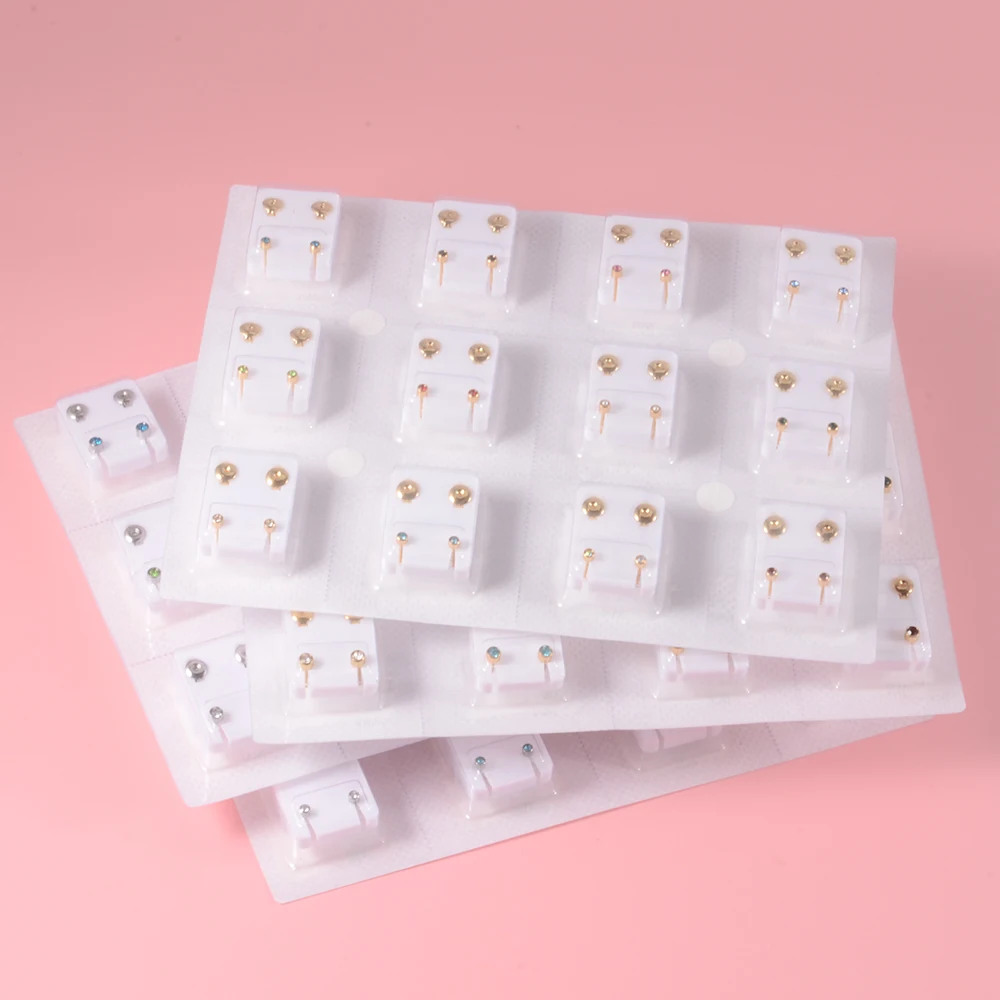 12Pairs Surgical SteelTragus Cartilage Stud 3&4mm CZ Gem Ear Piercing For Ear Piercing Gun 3