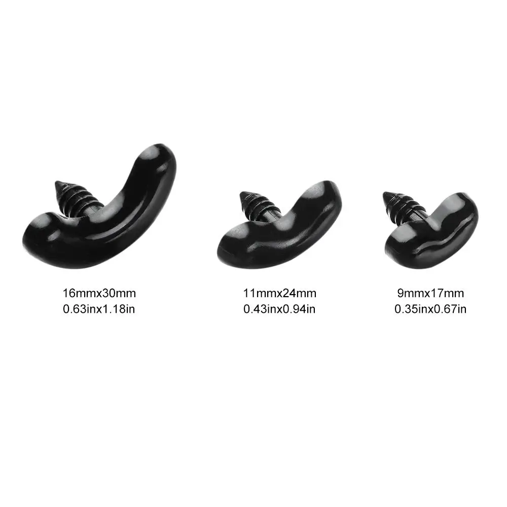 Black Plastic Safety Eyes for DIY Dolls and Crafts