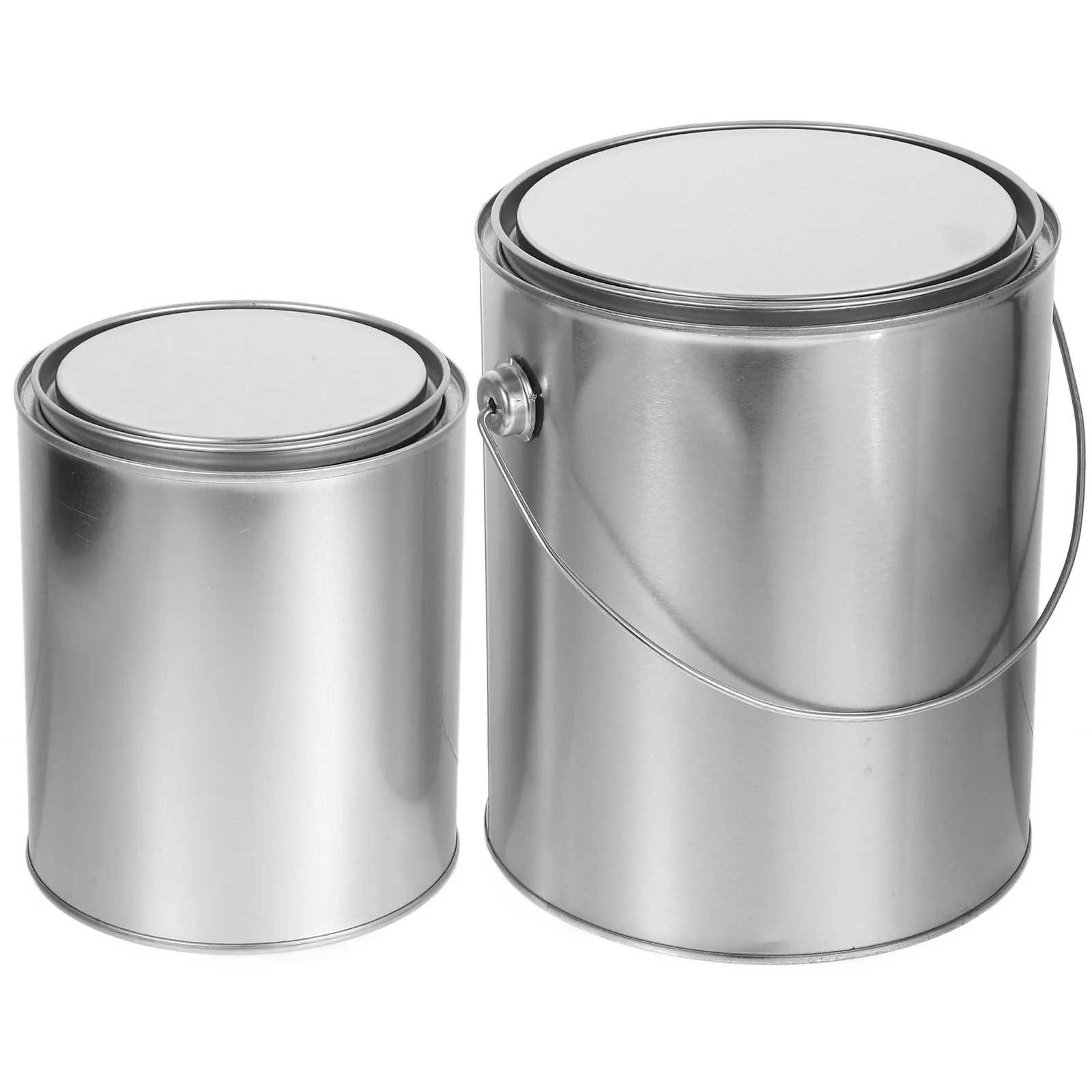 2pcs Empty Paint Bucket Pitch Storage Can Sealed Empty Metal Paint Can Pitch Metal Container with Lid