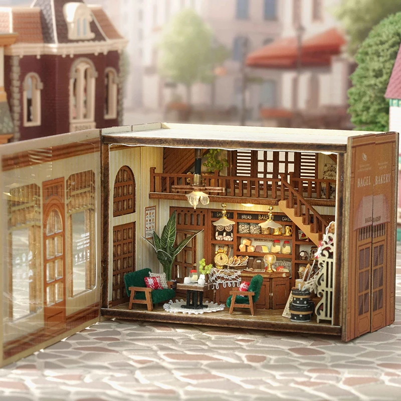 Charming Wooden Dollhouse Kit with Furniture and Lighting - DIY 3D Puzzle for Home Decoration and Gifts