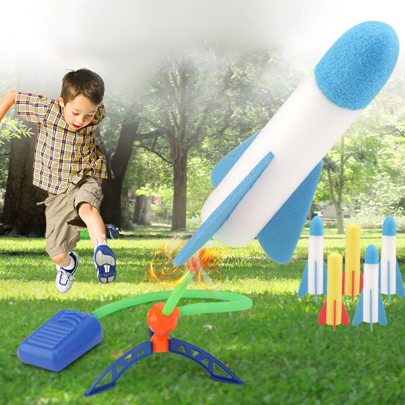 Children's Footstepping Small Rocket Toys Outdoor Ejection Flying Launch Rocket Jump Sport