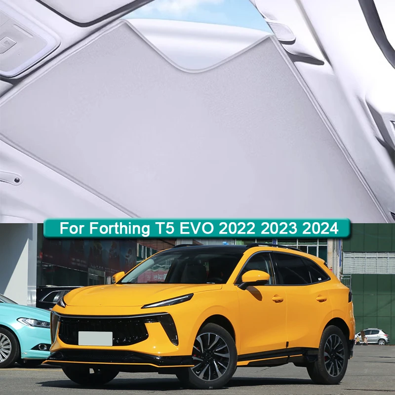 

Car Roof Sunshade For Forthing T5 EVO 2022 2023 2024 Electrostatic Adsorption Sunroof Sunshade Skylight Blind Shading Sticker