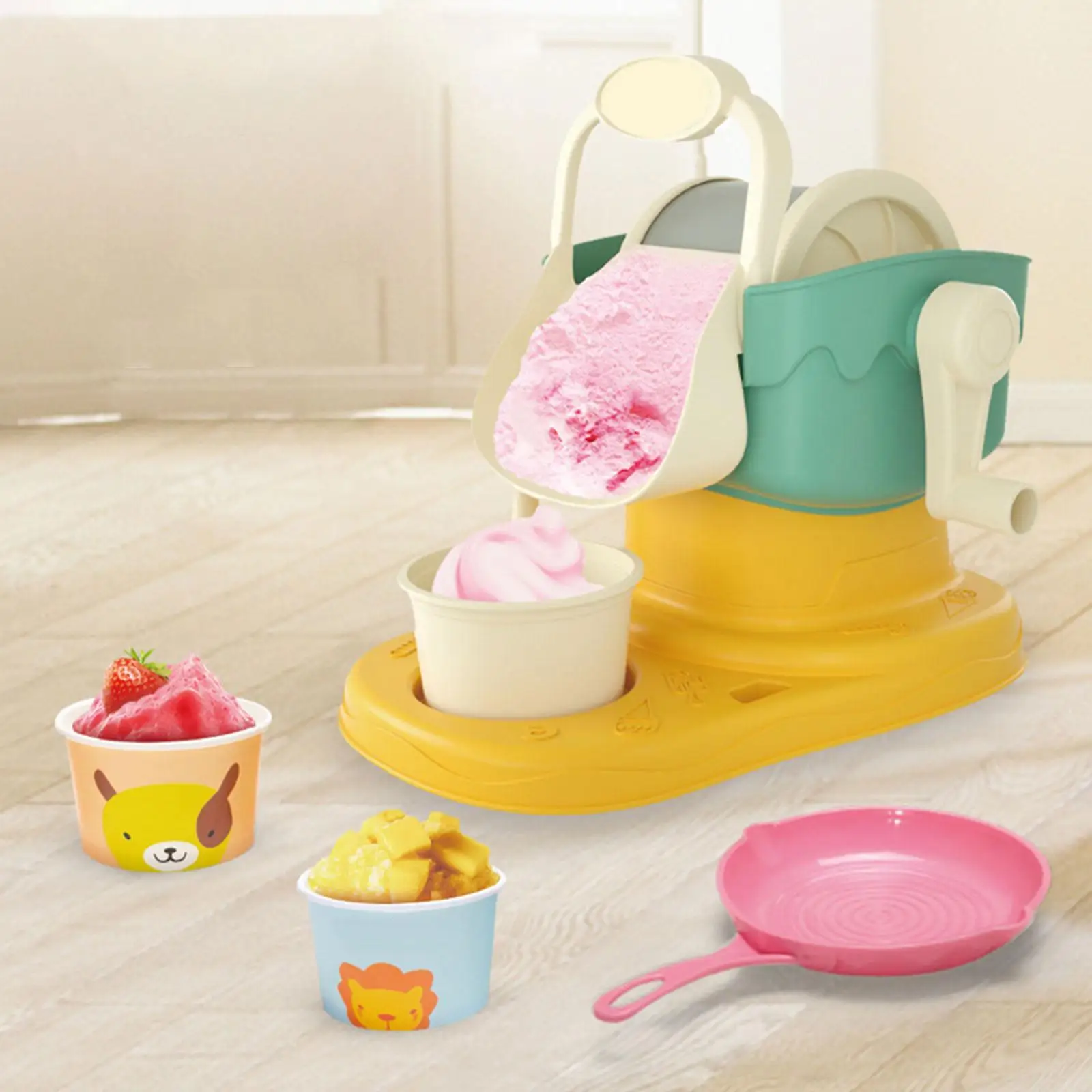 Home Ice Cream Maker Treat Maker Portable Edible Ice Shaver Toy Set Ice Cream 4