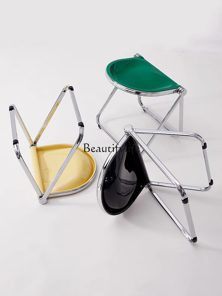 

Middle Ancient Folding Stool Simple Home Dining Chair Designer Model Portable Shoe Changing Stool Small Apartment Chair