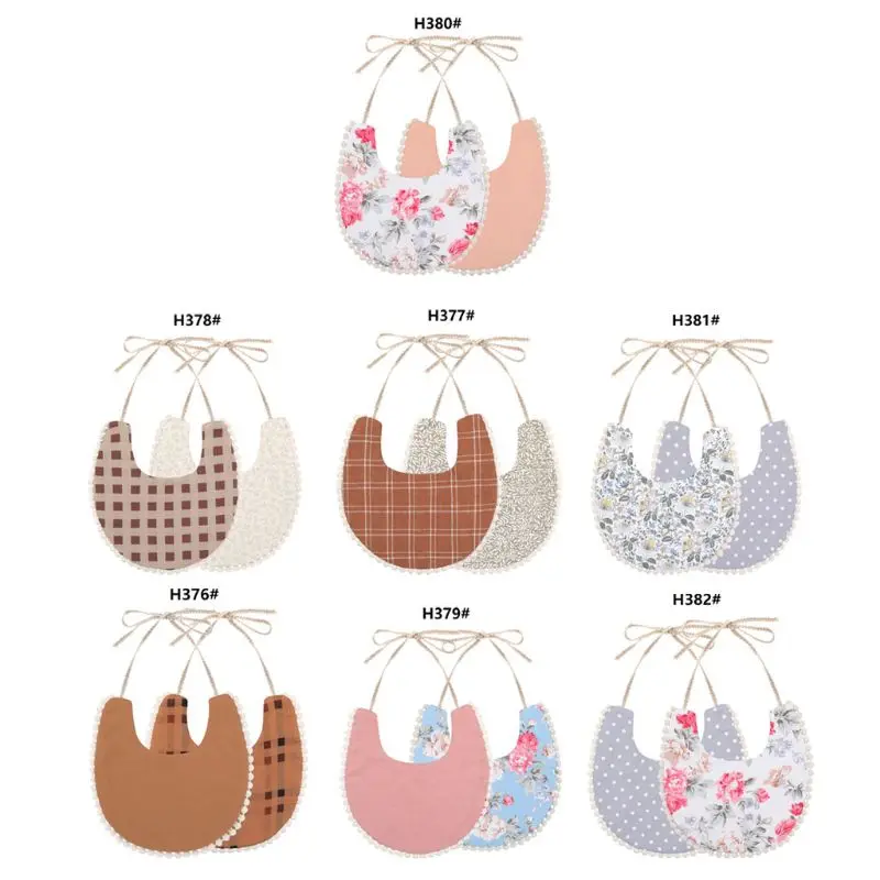 

Baby Girls Bibs Newborn Infant Drooling Saliva Towel Boho Double Side Flow