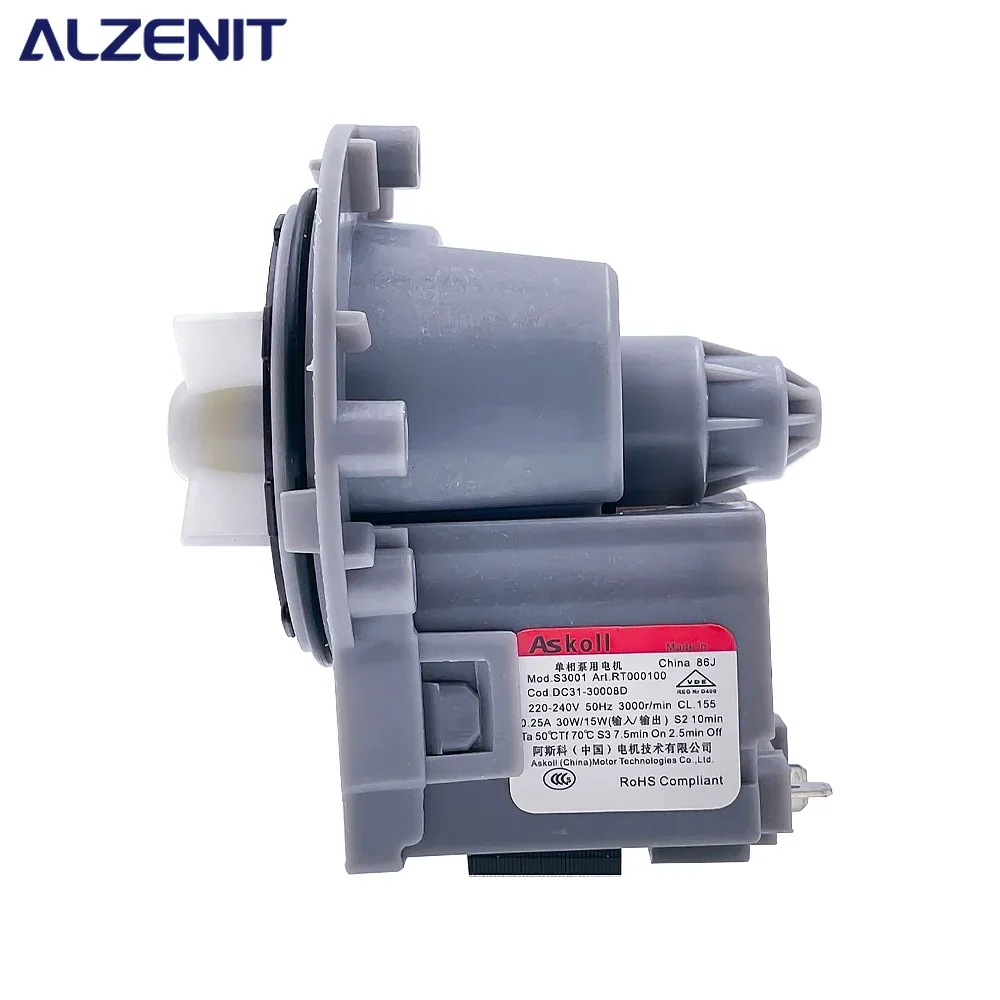 Drain Water Pump Assembly For Samsung Washing Machine Askoll DC31-30008D 220-240V Drainage Motor Washer Parts Washing Machine Drain Pump Motor