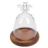 Decorations Angel Glass Cover Dome with Wood Base Display Eternal Flower Vase Cake Bell Jar Decorative Micro Landscape 1
