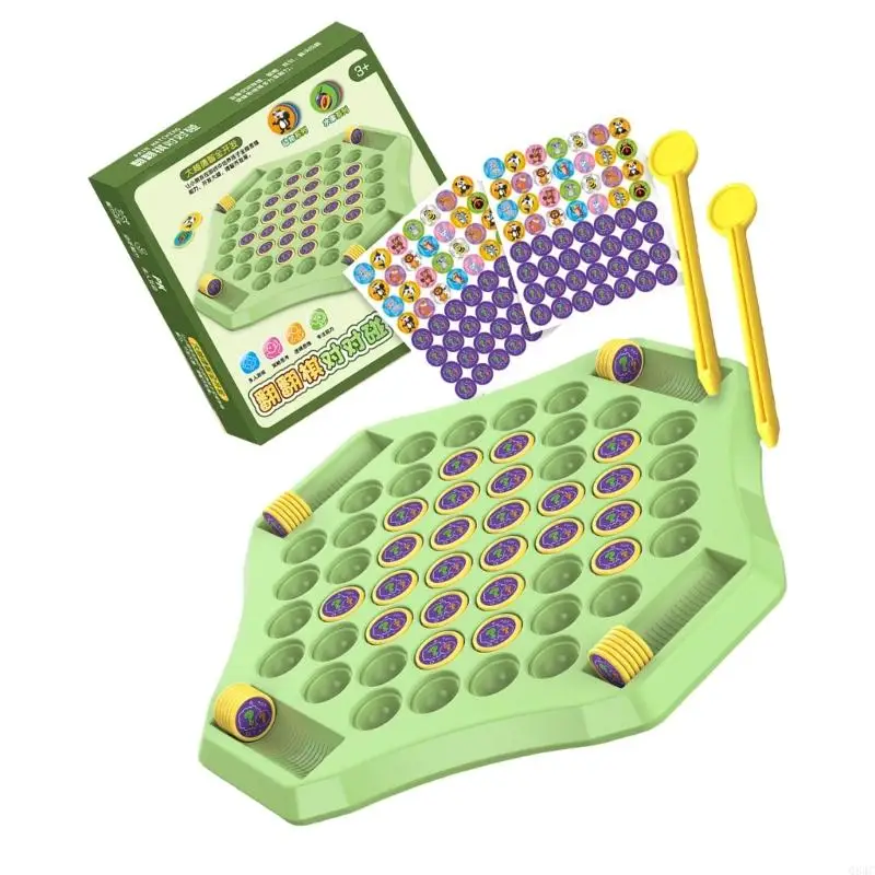 Q84C Animal Fruit Flipping Chess Cognitive Memory Board Game Parent-Child Interactive Toy Memory Chess Over Card Board
