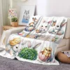 1PC Happy Easter Celebration Pattern Flannel Blanket,Soft,Skin-Friendly,Warm,Machine Washable,Suit for Sofa, Bed, Office,Camping 2