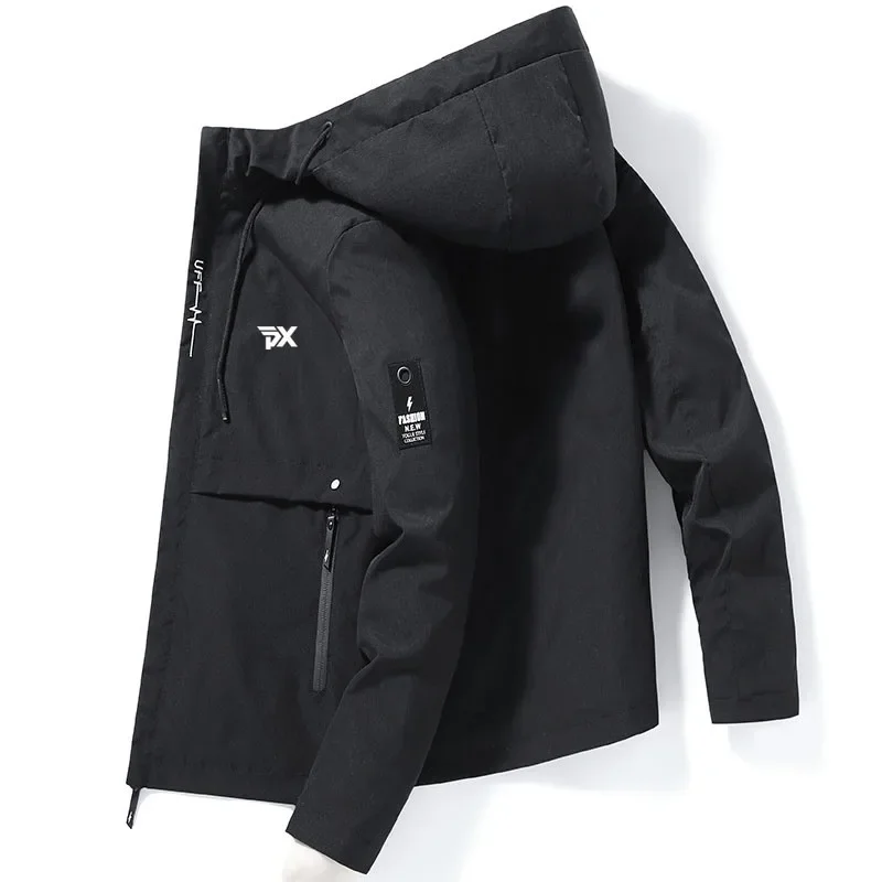 

2023 New Men's Jacket Men's Outdoor Camping Zipper Hoodie Windproof Jacket Men's Sports Work Jacket