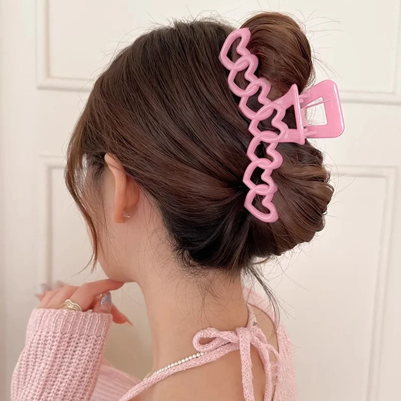 

TwinkLei Colorful Dopamine Girl Irregulate Hair Claw Clip Candy Colors Geometry Heart Ponytail Hairpin Women Hair Accessories