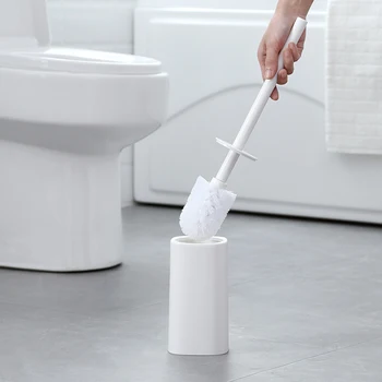 Scopino per WC con manico lungo in plastica addensata grande a prova di spruzzi con spazzola per pulizia base per strumento di pulizia per accessori da bagno Wc 1