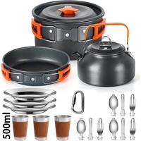 Camping Cooking set Camping Cookware Travel Tableware Outdoor Picnic Set Teapot For 2-3 Peaple Non-stick pots assorted sets 1