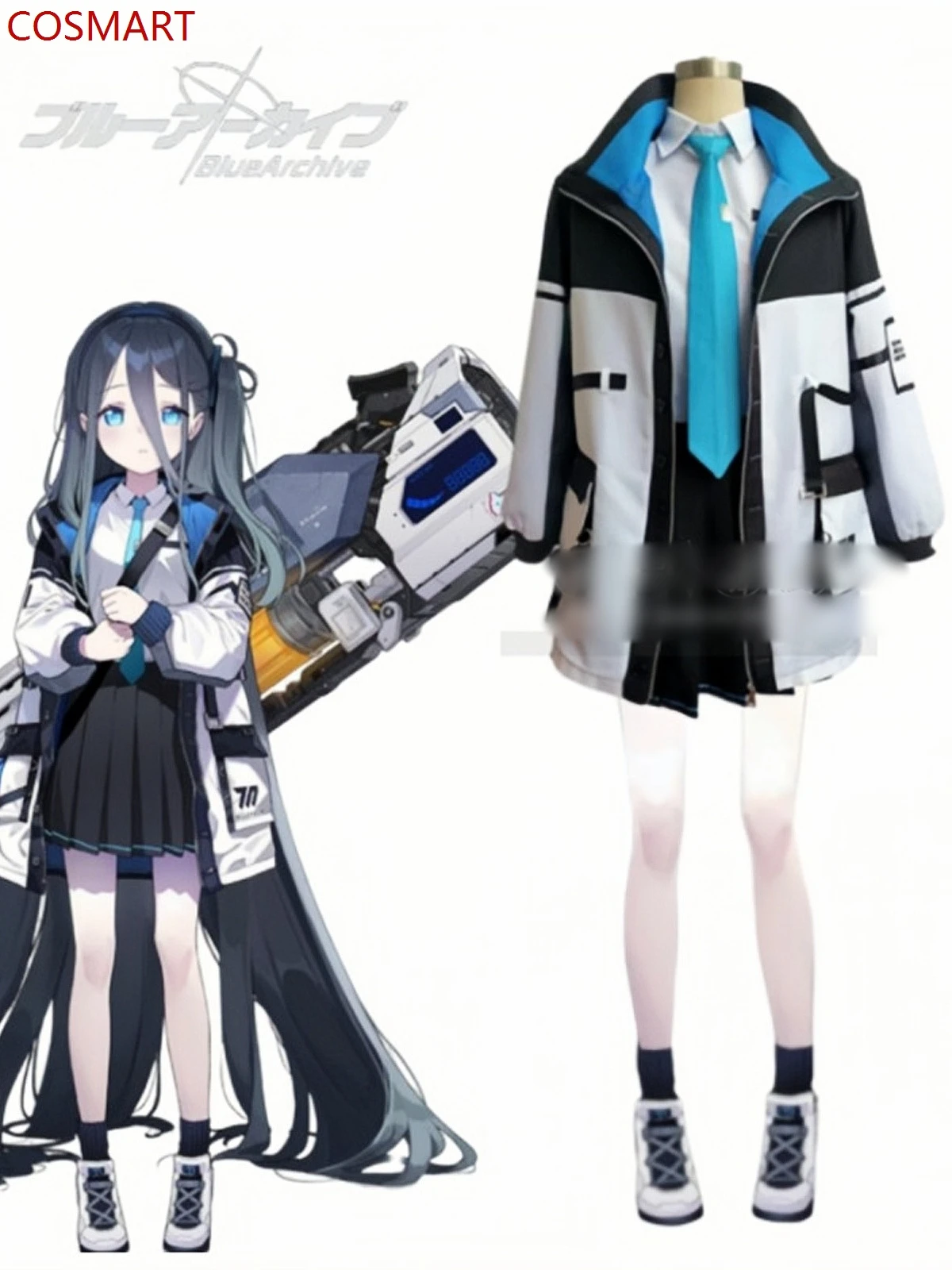 

COSMART Blue Archive Alice School Uniform Cosplay Costume Cos Game Anime Party Uniform Hallowen Play Role Clothes Clothing