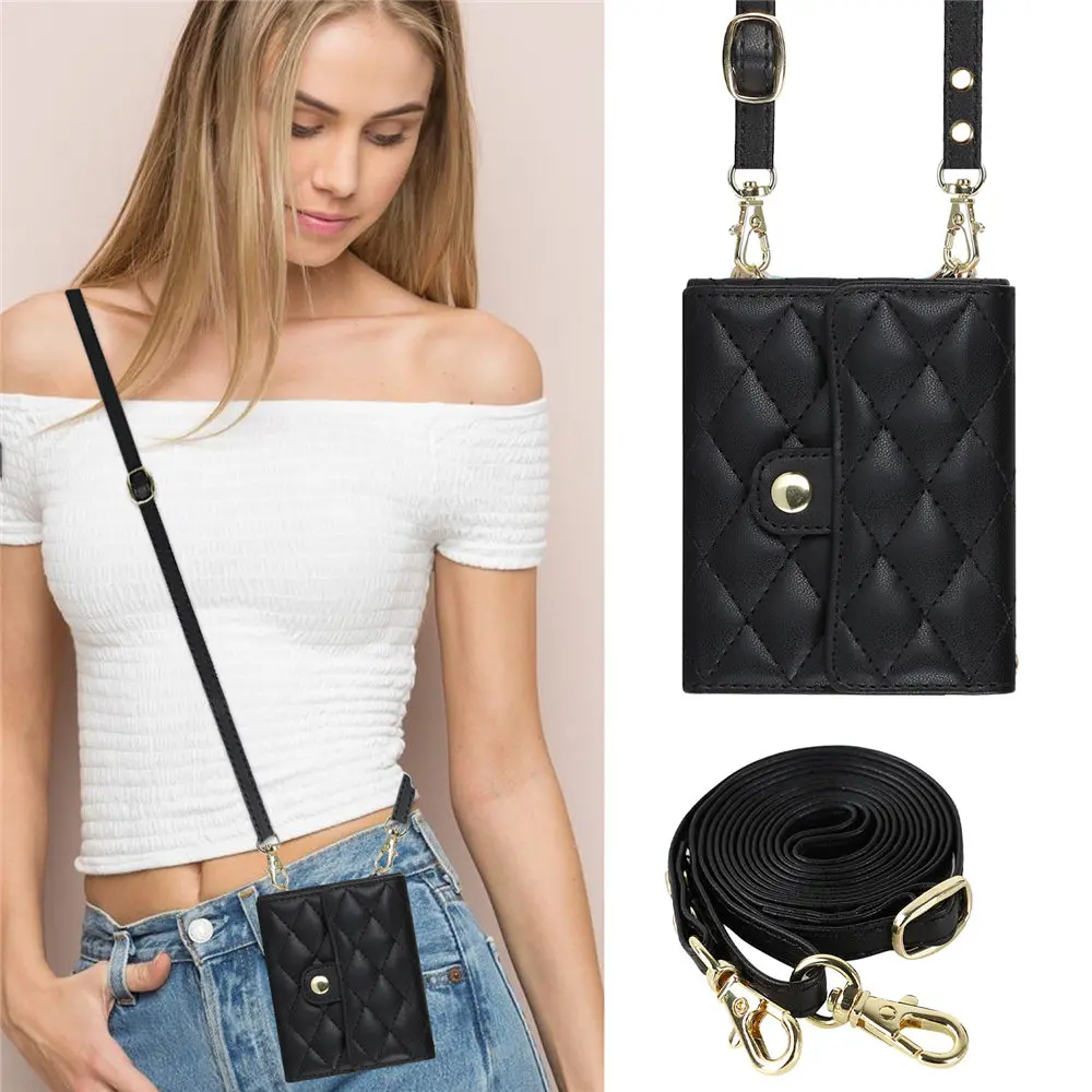 Crossbody Leather Wallet Case with Card Holder and Shockproof Protection