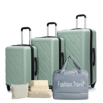 3-Piece Hardshell Luggage w/Double Spinner Wheels Set 1
