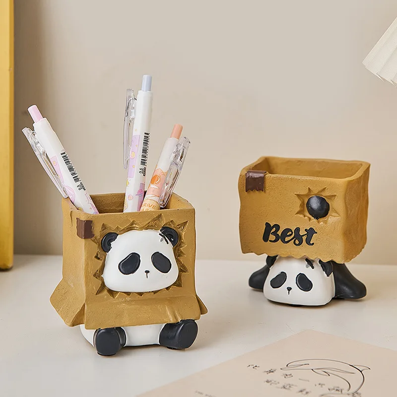 Creative cute panda pen holder storage box Office student desk decorations ornaments Teacher's Day gift postage. creative cute panda pen holder storage box office student desk decorations ornaments teacher s day gift postage