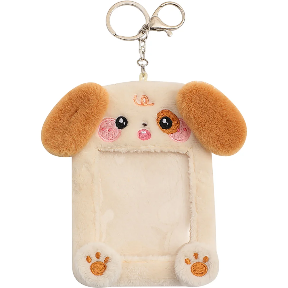 

Plush Photocard Holder Keychain Cartoon Cat Dog Rabbit Idol Id Student Card Credit Card Case Protective Sleeves