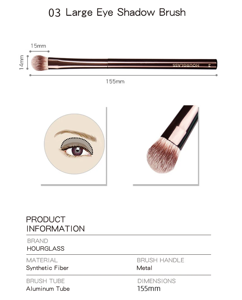 Description Picture 3 of itemHourglass Makeup Brush -No.3 All Over Shadow Brush Soft and Skin-friendly Fiber Hair Fashion Design Single Eye Brush