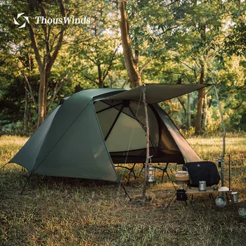 Thous Winds Taurus 캠핑 텐트, 초경량 하이킹 텐트, 배낭 야외 간이 침대 텐트, 15D 나일론 립스톱, 양면 실리콘, 1 인용