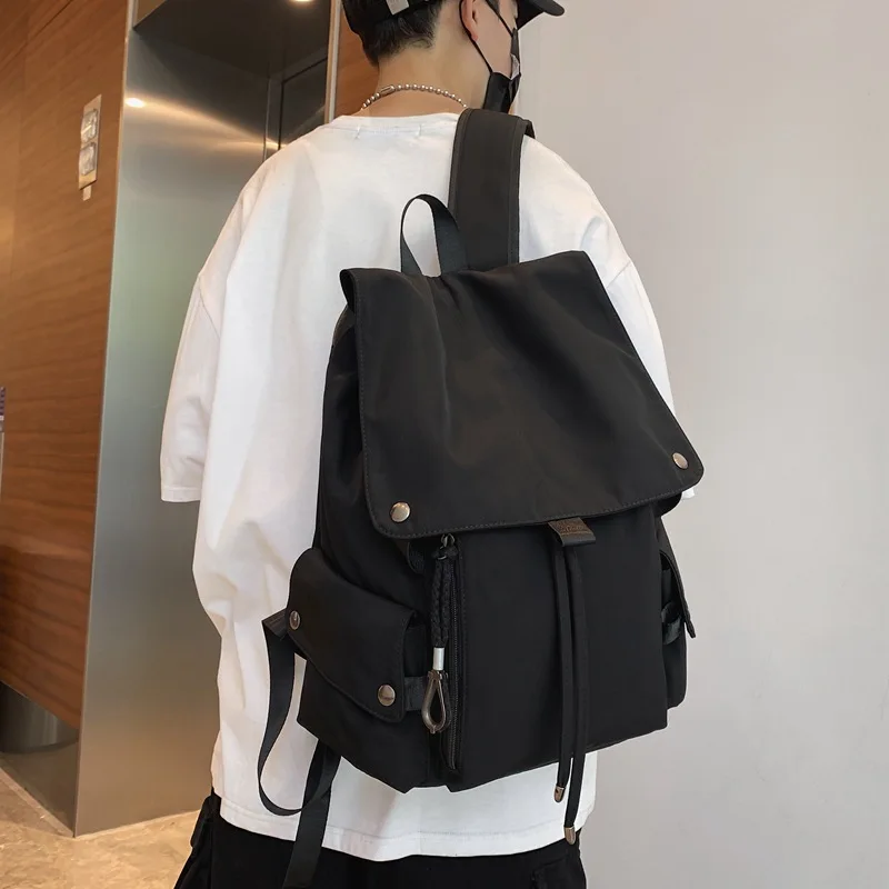 

Trendy Solid Colors Women Man Backpack Waterproof Nylon Men's Backpacks Girl Back Pack Laptop Bag Large Capacity Travel Bag 2023