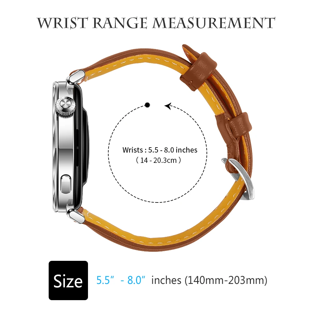 18mm Leather Classic Buckle Wristband - Elegant Replacement Strap