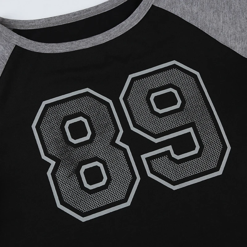 American Retro Casual Football Tee Jersey Figure Print Contract Patchwork Short Sleeve Loose Casual Summer Preppy T Shirt Women