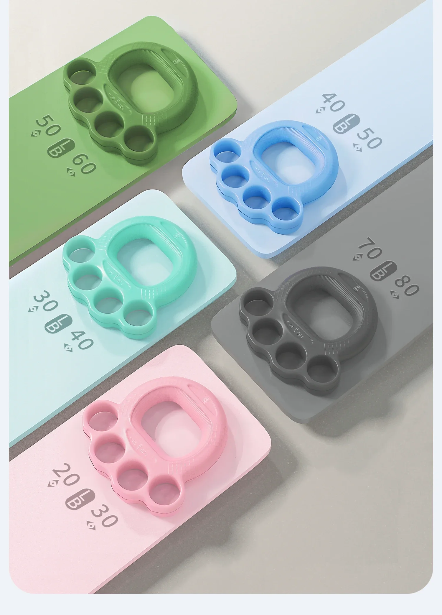 WOSWEIR-Hand Grip Strengthener Ring Elderly & Children Rehabilitation Training Finger Flexibility Home Sports Equipment