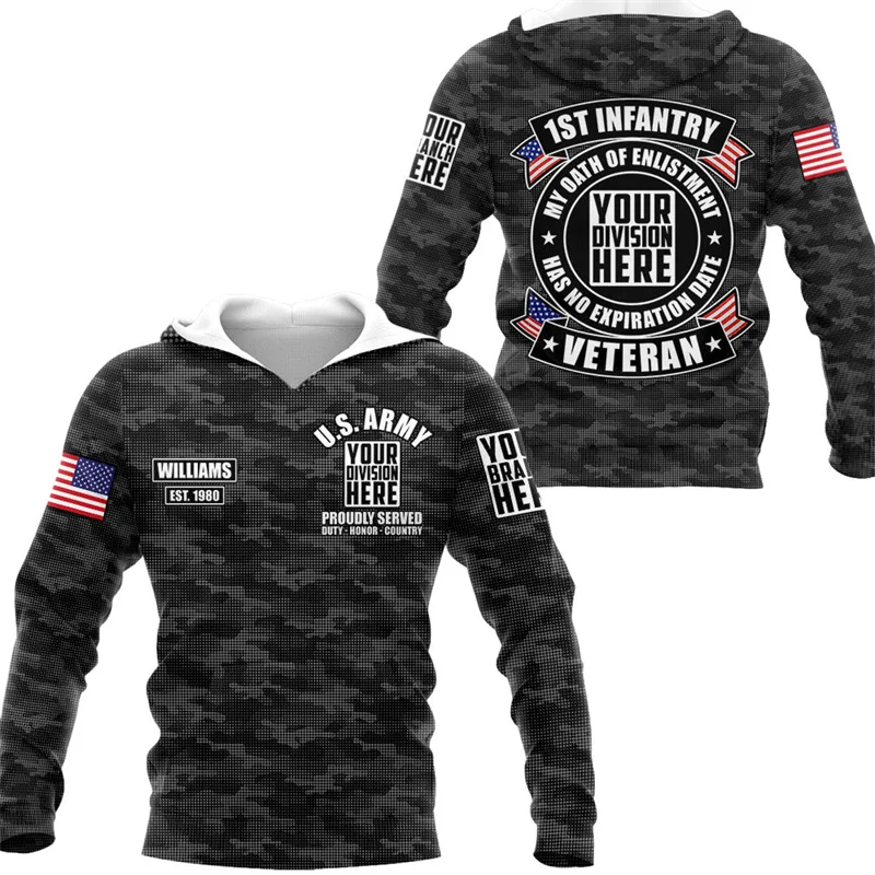 

Veteran US Army Eagle In My Heart Hoodies For Men Proud Military 3d Printing Hoodie For Men Pullover Coat Kid Women Clothes