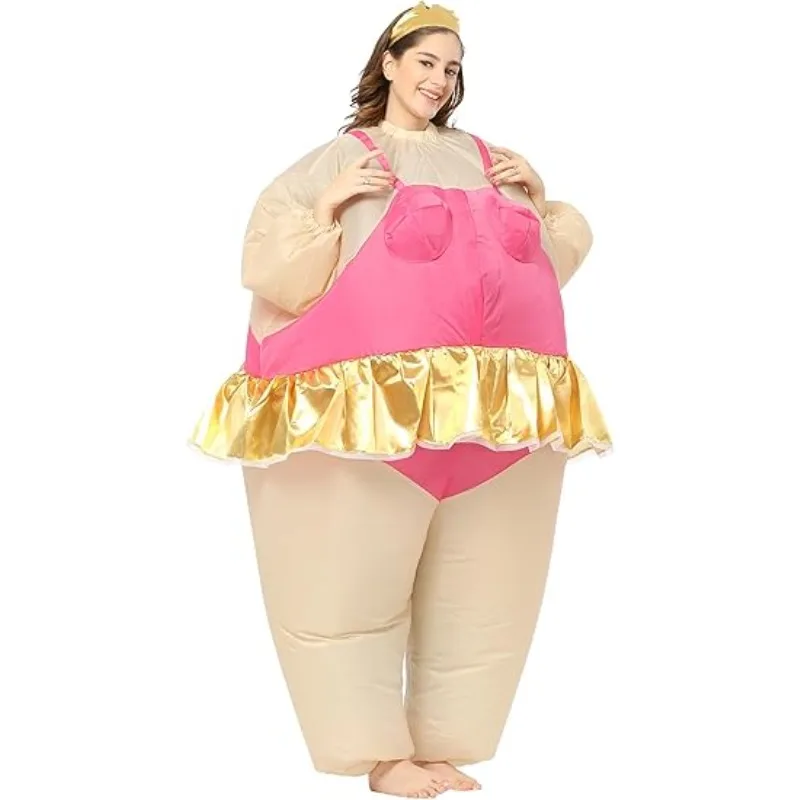 Disfraz inflable de bailarina gorda, traje inflable para cosplay