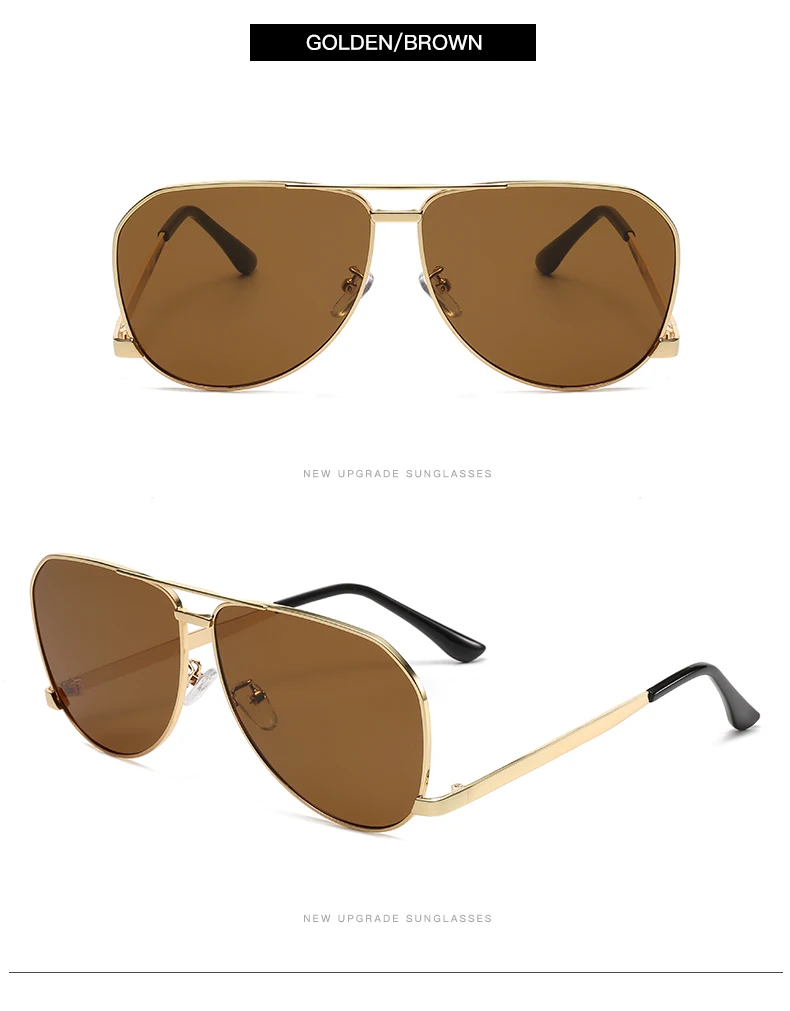Wandern Mode Übergroßen Rechteck Anti Licht Gläser Weibliche Vintage Punk Metall Rahmen Shades Luxus Trend UV400 Brillen – Detail 7