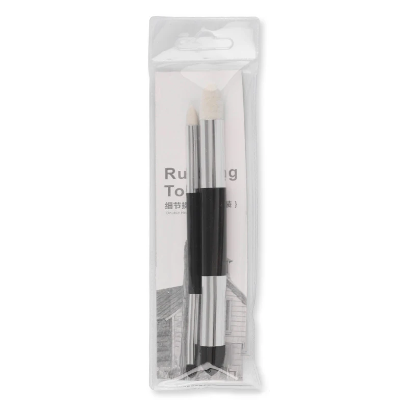 2Pcs Dual-Tip Pastel Stumps Sketch Brushes Artist Sponge Pens For Drawing Washable Student Paint Rub Cotton Set