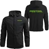 Fashion Brand Men's Jacket Windbreaker Festool tools printing Casual Loose Coat Trend Spring Autumn Hooded Charge Coat Jacket 1