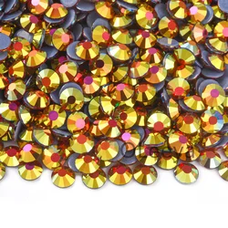Oleeya Glitter Hotfix Rhinestones - 1440pcs Crystal Pack for DIY Nail Art Accessories (Fire Phoenix)