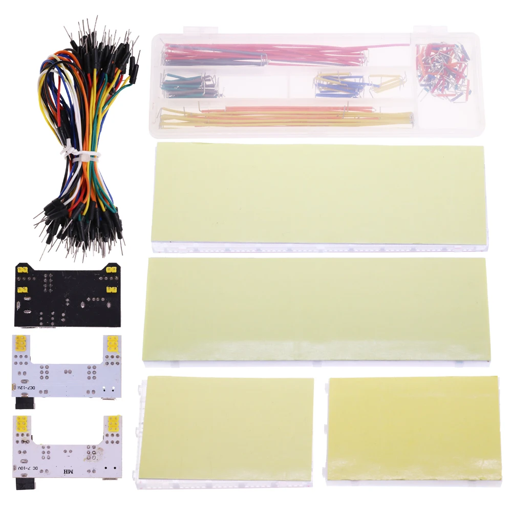 3.3V/5V MB-102 Breadboard Power Module + 400 830 points Solderless Prototype Bread board kit + 65 Flexible Jumper Wire