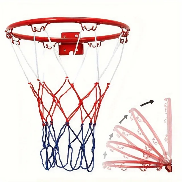 Canestro Da Basket Da Parete | Rete Metallica | Per Interni Ed Esterni | Diametro 32cm