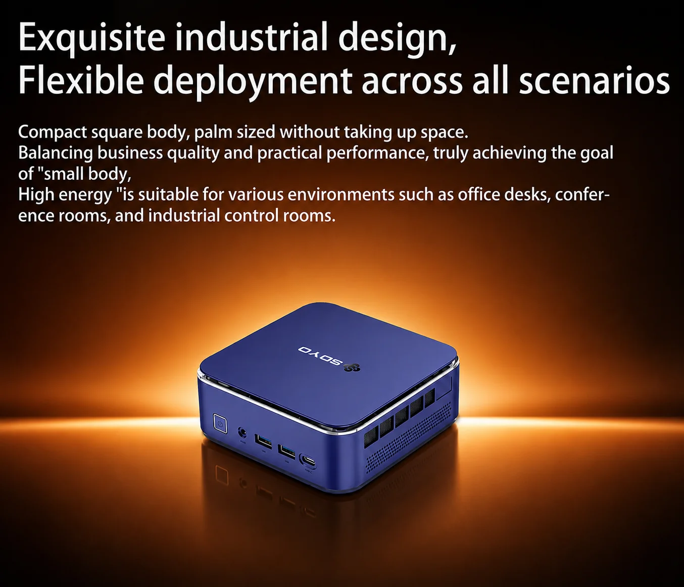 SOYO S5 Air Mini PC AMD Ryzen 5 7535HS 16GB LPDDR5 512GB M.2 SSD Windows 11 Pro AMD Radeon Graphics Mini Desktop Computer Dual HDMI Type-C RJ45 Home Office Gaming Micro PC