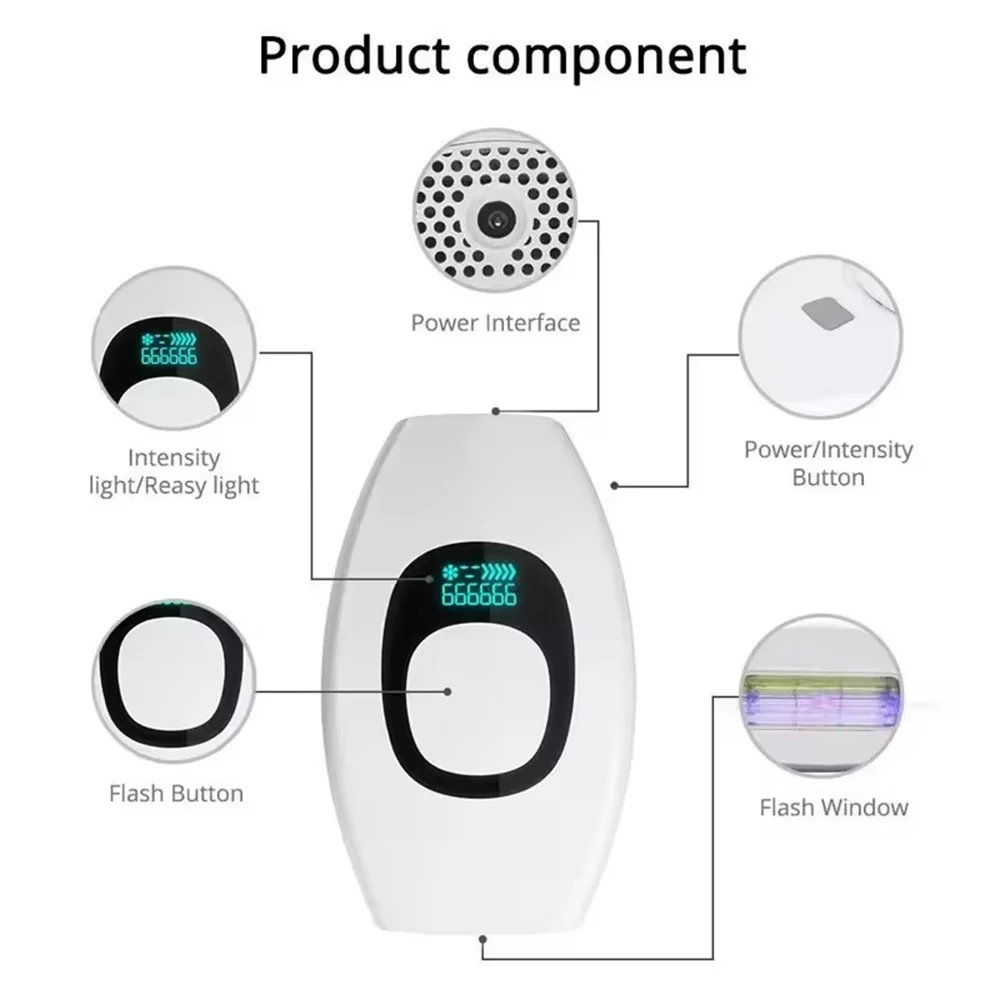 Laser Hair Removal Handheld Laser Hair Removal 999999 Flashes Painless High-frequency Female Permanent Epilator Electric Depilador Laser
