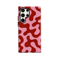 Artistic Red & Pink Fluid Pattern Glossy Double - Layer Phone Case - Samsung S24 PLUS5G (FR)